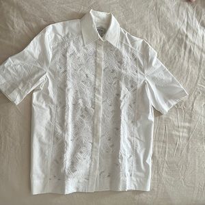 NWT / COS / Relaxed Fit Lace Panel Shirt / White / size 6